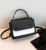 Women's Small Pu Leather Color Block Basic Streetwear Square Magnetic Buckle Shoulder Bag Handbag Crossbody Bag sku image 1