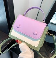 Women's Small Pu Leather Color Block Basic Streetwear Square Magnetic Buckle Shoulder Bag Handbag Crossbody Bag sku image 2