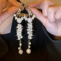 Fashion Alloy Diamond-studded Geometric Earrings Long Tassel Flower Earrings sku image 49