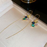 Fashion Alloy Diamond-studded Geometric Earrings Long Tassel Flower Earrings sku image 29