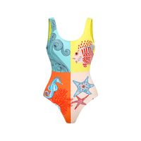 Femmes Sexy Starfish Hippocampe Fish Printing One Piece Maillots De Bain main image 5