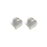 1 Pair Sweet Simple Style Heart Shape Plating Imitation Pearl Alloy Ear Studs sku image 1