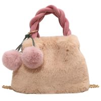 Women's All Seasons Plush Solid Color Elegant Bucket Magnetic Buckle Shoulder Bag Handbag Bucket Bag main image 2