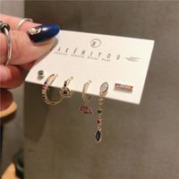 Sweet Lips Colorful Copper Plating Inlay Zircon Earrings main image 3