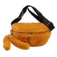 Autumn And Winter Fur Bag Women's 2023 New Fashion And Popular Chest Bag Casual All-match Shoulder Messenger Bag sku image 3