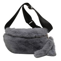 Autumn And Winter Fur Bag Women's 2023 New Fashion And Popular Chest Bag Casual All-match Shoulder Messenger Bag sku image 6