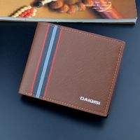 Men's Stripe Pu Leather Open Wallets sku image 3
