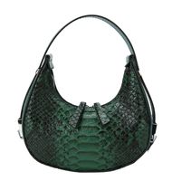 Women's All Seasons Pu Leather Crocodile Streetwear Round Zipper Handbag Underarm Bag sku image 3