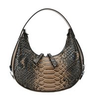 Women's All Seasons Pu Leather Crocodile Streetwear Round Zipper Handbag Underarm Bag sku image 4