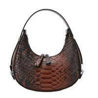 Women's All Seasons Pu Leather Crocodile Streetwear Round Zipper Handbag Underarm Bag sku image 7