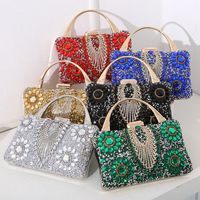 Silver Black Red Pu Leather Flower Pillow Shape Evening Bags main image 6
