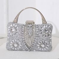 Silver Black Red Pu Leather Flower Pillow Shape Evening Bags sku image 1