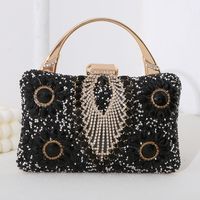 Silver Black Red Pu Leather Flower Pillow Shape Evening Bags sku image 2