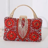 Silver Black Red Pu Leather Flower Pillow Shape Evening Bags sku image 3