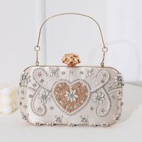 Champagne Polyester Heart Shape Square Evening Bags main image 5