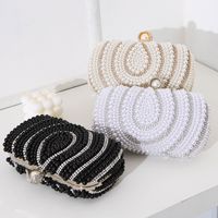 White Black Polyester Water Droplets Square Evening Bags main image 3