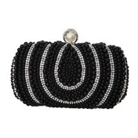 White Black Polyester Water Droplets Square Evening Bags main image 6