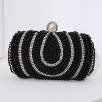 White Black Polyester Water Droplets Square Evening Bags sku image 3