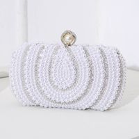 White Black Polyester Water Droplets Square Evening Bags sku image 1