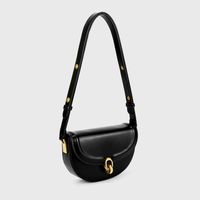 Women's Small All Seasons Pu Leather Solid Color Streetwear Oval Lock Clasp Saddle Bag main image 1