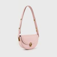 Women's Small All Seasons Pu Leather Solid Color Streetwear Oval Lock Clasp Saddle Bag sku image 4