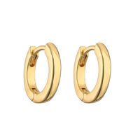 1 Pair Vintage Style Simple Style Round Solid Color Plating Copper 18k Gold Plated Hoop Earrings main image 6
