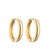 1 Pair Vintage Style Simple Style Round Solid Color Plating Copper 18k Gold Plated Hoop Earrings main image 5