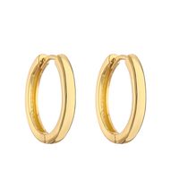 1 Pair Vintage Style Simple Style Round Solid Color Plating Copper 18k Gold Plated Hoop Earrings main image 3