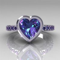 Elegant Vintage Style Heart Shape Copper Inlay Zircon Rings main image 3