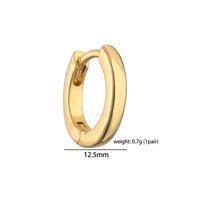 1 Pair Vintage Style Simple Style Round Solid Color Plating Copper 18k Gold Plated Hoop Earrings main image 2