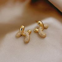 1 Pair Vintage Style Simple Style C Shape Solid Color Inlay Alloy Rhinestones Ear Studs main image 1