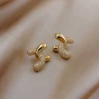 1 Pair Vintage Style Simple Style C Shape Solid Color Inlay Alloy Rhinestones Ear Studs main image 4