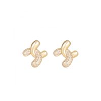 1 Pair Vintage Style Simple Style C Shape Solid Color Inlay Alloy Rhinestones Ear Studs main image 5