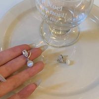 Wholesale Jewelry Simple Style Heart Shape Alloy Opal Zircon Plating Inlay Drop Earrings main image 2