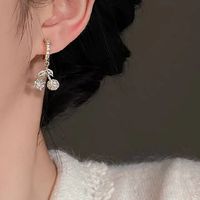 Wholesale Jewelry Cute Fruit Alloy Artificial Gemstones Plating Inlay Drop Earrings main image 2