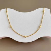 Niche Three-dimensional Peach Heart Mark Multiple Love Necklace Gold-plated Titanium Steel Fashion Necklace Clavicle Chain Factory Direct Sales main image 1