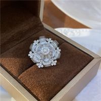 Snowflake Ring Good Luck Comes Rotatable Light Luxury Crystal High-grade Exaggerated Minority Fashion Personalized Index Finger Ring Female main image 5