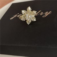 Snowflake Ring Good Luck Comes Rotatable Light Luxury Crystal High-grade Exaggerated Minority Fashion Personalized Index Finger Ring Female sku image 2