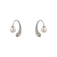 1 Pair Simple Style Geometric Plating Artificial Pearl Alloy Earrings main image 4