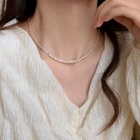 Lady Solid Color Freshwater Pearl Sterling Silver Wholesale Bracelets Necklace sku image 2