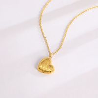 Simple Style Heart Shape Solid Color Titanium Steel Plating 18k Gold Plated Pendant Necklace main image 5