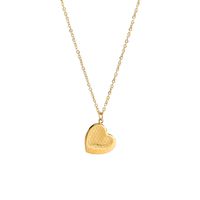 Einfacher Stil Herzform Einfarbig Titan Stahl Überzug 18 Karat Vergoldet Halskette Mit Anhänger main image 2