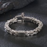 Hip Hop Felsen Einfarbig Rostfreier Stahl Überzug 18 Karat Vergoldet Männer Armbänder main image 9