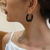 1 Pair Basic Classic Style Geometric Enamel Copper Earrings main image 2