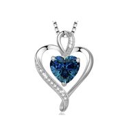 Sweet Heart Shape Copper Plating Inlay Zircon Pendant Necklace sku image 2
