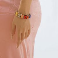 Glam Modern Style Sweet Solid Color Alloy Inlay Zircon Women's Bangle main image 4