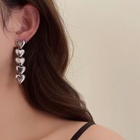 Wholesale Jewelry Simple Style Heart Shape Alloy Plating Drop Earrings main image 3