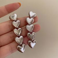 Wholesale Jewelry Simple Style Heart Shape Alloy Plating Drop Earrings main image 1