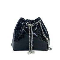 Women's Small All Seasons Pu Leather Solid Color Streetwear Bucket String Shoulder Bag Bucket Bag Chain Bag sku image 1