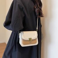 Women's Small Pu Leather Color Block Streetwear Square Lock Clasp Shoulder Bag Crossbody Bag main image 3